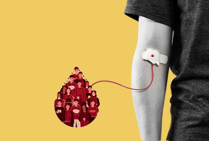 Patient receiving blood transfusion